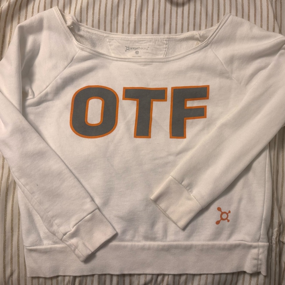 Orangetheory White Scoopneck Sweatshirt